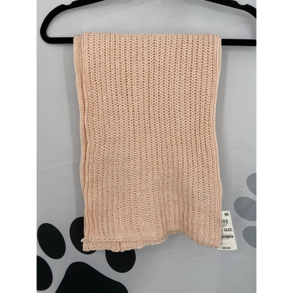 Style & Co NWT Solid Ribbed Muffler Extra Long Recycled Wrap Scarf Blush OS New - Picture 2 of 11